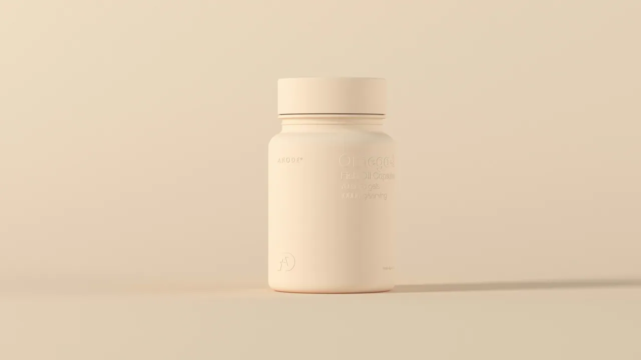 A video frame showing a supplement bottle