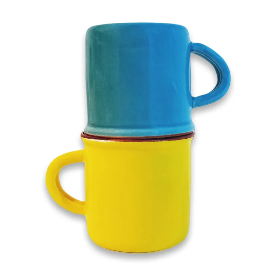 The mugs centred on white with even margins